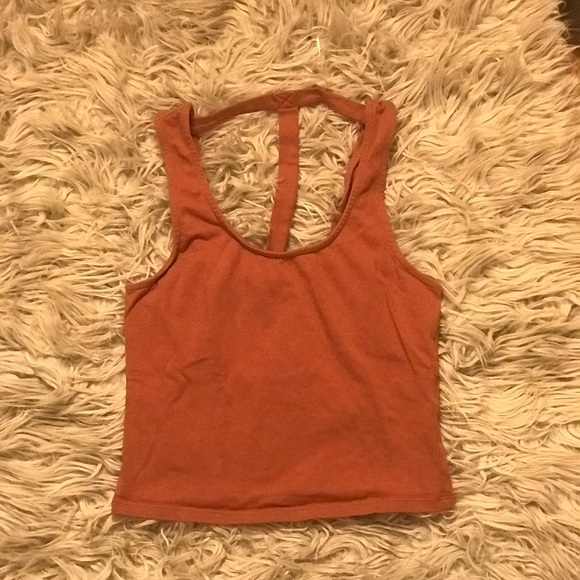 Salmon cropped tank top - Picture 1 of 3